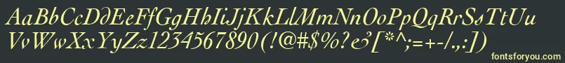 CockneyItalic Font – Yellow Fonts on Black Background