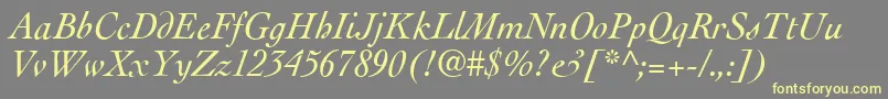 CockneyItalic Font – Yellow Fonts on Gray Background