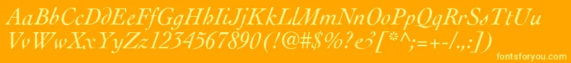 CockneyItalic Font – Yellow Fonts on Orange Background