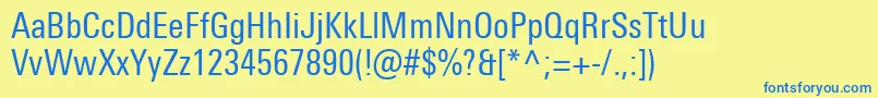 UniversNextProCondensed Font – Blue Fonts on Yellow Background