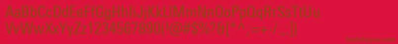 UniversNextProCondensed Font – Brown Fonts on Red Background