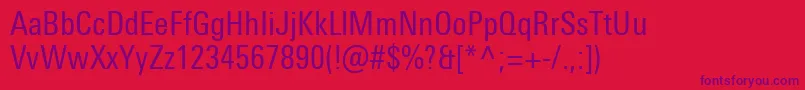 UniversNextProCondensed Font – Purple Fonts on Red Background