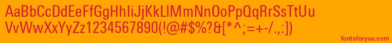 UniversNextProCondensed Font – Red Fonts on Orange Background