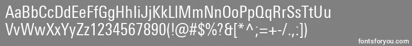 UniversNextProCondensed Font – White Fonts on Gray Background