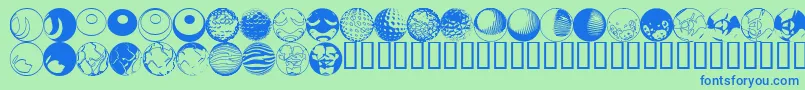 52sphere Font – Blue Fonts on Green Background