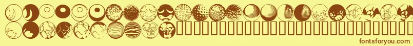 52sphere Font – Brown Fonts on Yellow Background