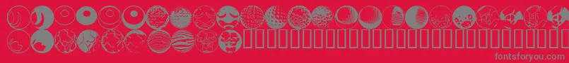フォント52sphere – 赤い背景に灰色の文字