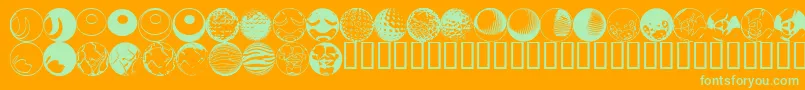 フォント52sphere – オレンジの背景に緑のフォント