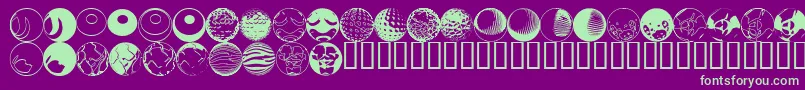 52sphere Font – Green Fonts on Purple Background