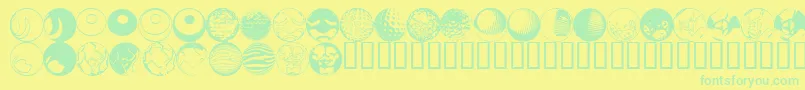 52sphere Font – Green Fonts on Yellow Background