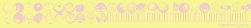 52sphere Font – Pink Fonts on Yellow Background