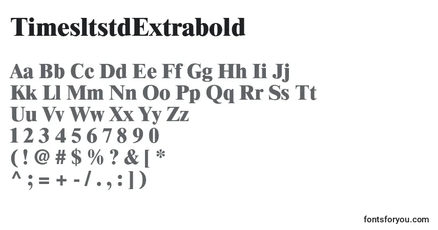 Шрифт TimesltstdExtrabold – алфавит, цифры, специальные символы