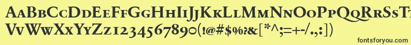 SabonnextLtBoldSmallCaps Font – Black Fonts on Yellow Background