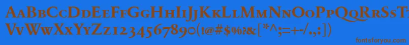 SabonnextLtBoldSmallCaps Font – Brown Fonts on Blue Background