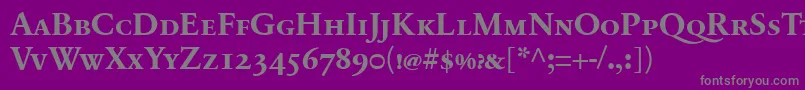 SabonnextLtBoldSmallCaps Font – Gray Fonts on Purple Background