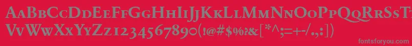 Police SabonnextLtBoldSmallCaps – polices grises sur fond rouge
