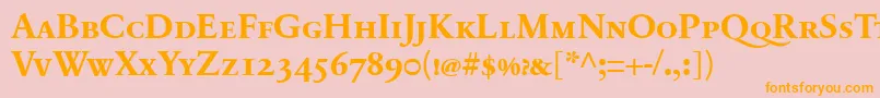 SabonnextLtBoldSmallCaps Font – Orange Fonts on Pink Background