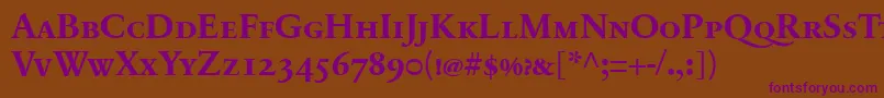 SabonnextLtBoldSmallCaps Font – Purple Fonts on Brown Background