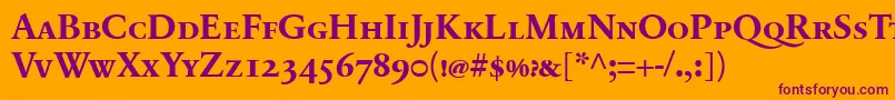 SabonnextLtBoldSmallCaps Font – Purple Fonts on Orange Background
