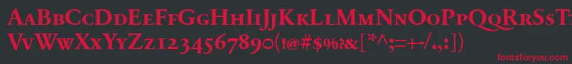SabonnextLtBoldSmallCaps Font – Red Fonts on Black Background