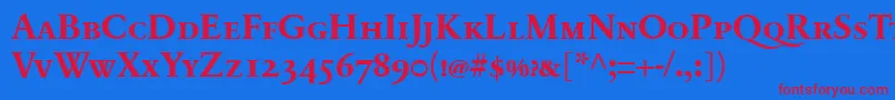 SabonnextLtBoldSmallCaps Font – Red Fonts on Blue Background