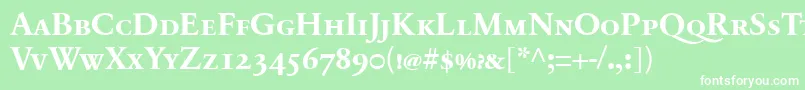 SabonnextLtBoldSmallCaps Font – White Fonts on Green Background