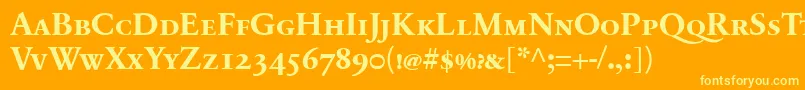 SabonnextLtBoldSmallCaps Font – Yellow Fonts on Orange Background