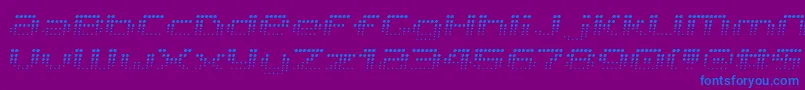 V5ProphitFading-Schriftart – Blaue Schriften auf violettem Hintergrund
