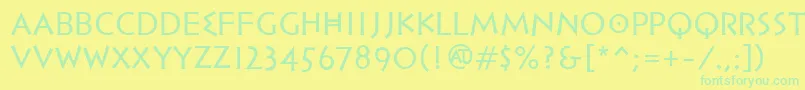 PfhellenicaserifproRegular Font – Green Fonts on Yellow Background