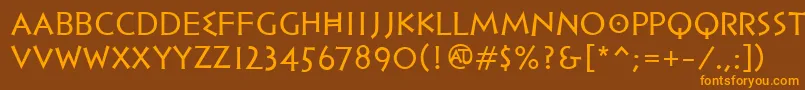 PfhellenicaserifproRegular Font – Orange Fonts on Brown Background