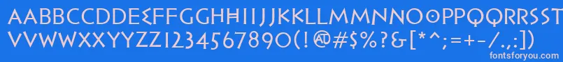PfhellenicaserifproRegular Font – Pink Fonts on Blue Background