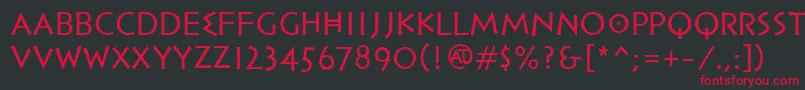 PfhellenicaserifproRegular Font – Red Fonts on Black Background