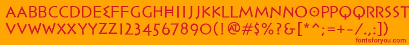 フォントPfhellenicaserifproRegular – オレンジの背景に赤い文字