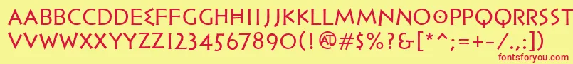 PfhellenicaserifproRegular Font – Red Fonts on Yellow Background