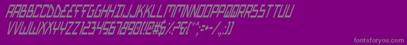 BionicTypeCondItalic-fontti – harmaat kirjasimet violetilla taustalla