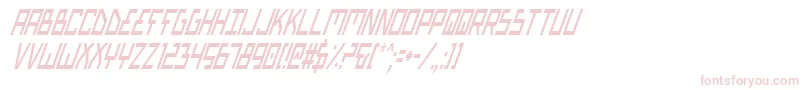 Fonte BionicTypeCondItalic – fontes rosa em um fundo branco