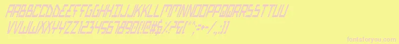 BionicTypeCondItalic Font – Pink Fonts on Yellow Background