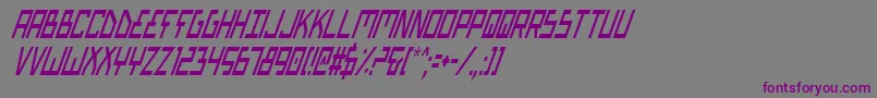 フォントBionicTypeCondItalic – 紫色のフォント、灰色の背景