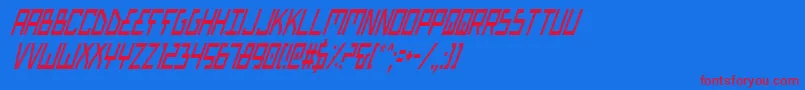 Police BionicTypeCondItalic – polices rouges sur fond bleu