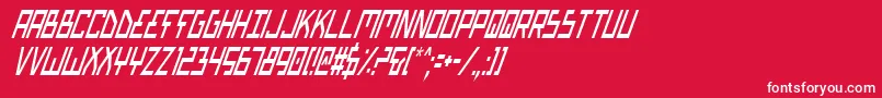 More about BionicTypeCondItalic Font BionicTypeCondItalic Font – White Fonts on Red Background