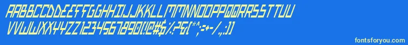 BionicTypeCondItalic Font – Yellow Fonts on Blue Background