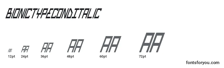 BionicTypeCondItalic Font Sizes