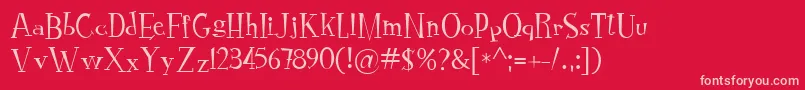 RocknrollTypoThin-Schriftart – Rosa Schriften auf rotem Hintergrund