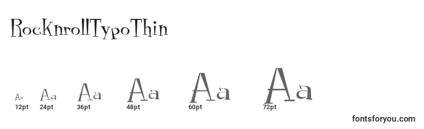 Размеры шрифта RocknrollTypoThin