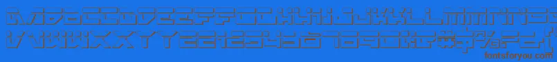 Trajia Laser 3D-Schriftart – Braune Schriften auf blauem Hintergrund