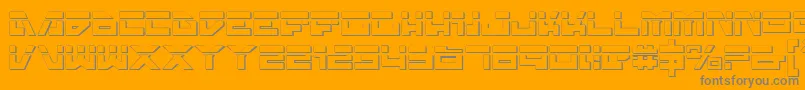 Trajia Laser 3D-Schriftart – Graue Schriften auf orangefarbenem Hintergrund