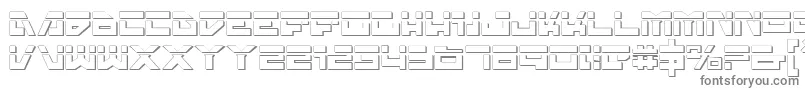 Trajia Laser 3D-Schriftart – Graue Schriften auf weißem Hintergrund