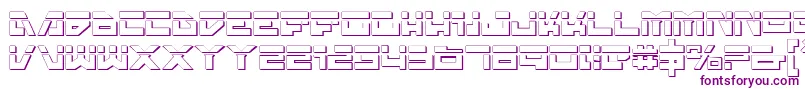 Trajia Laser 3D Font – Purple Fonts on White Background