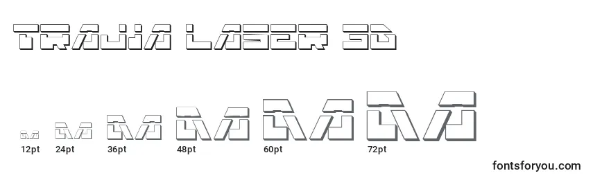 Trajia Laser 3D Font Sizes