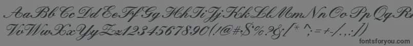 Kunstlerschreibschdbol-Schriftart – Schwarze Schriften auf grauem Hintergrund